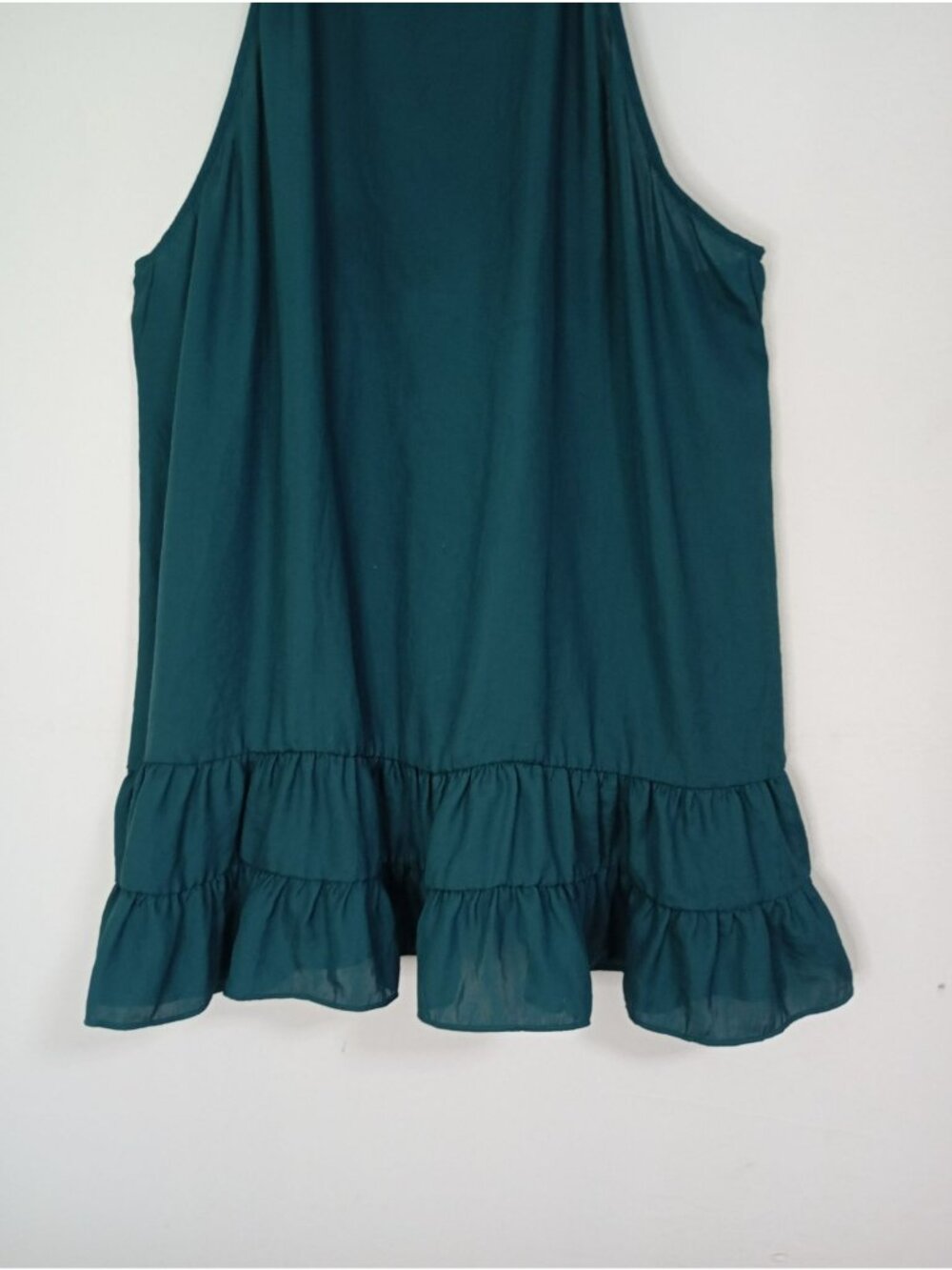 Free People Intimately Teal Strappy Ruffle Mini Dress Sleeveless Size M - Picture 4 of 9